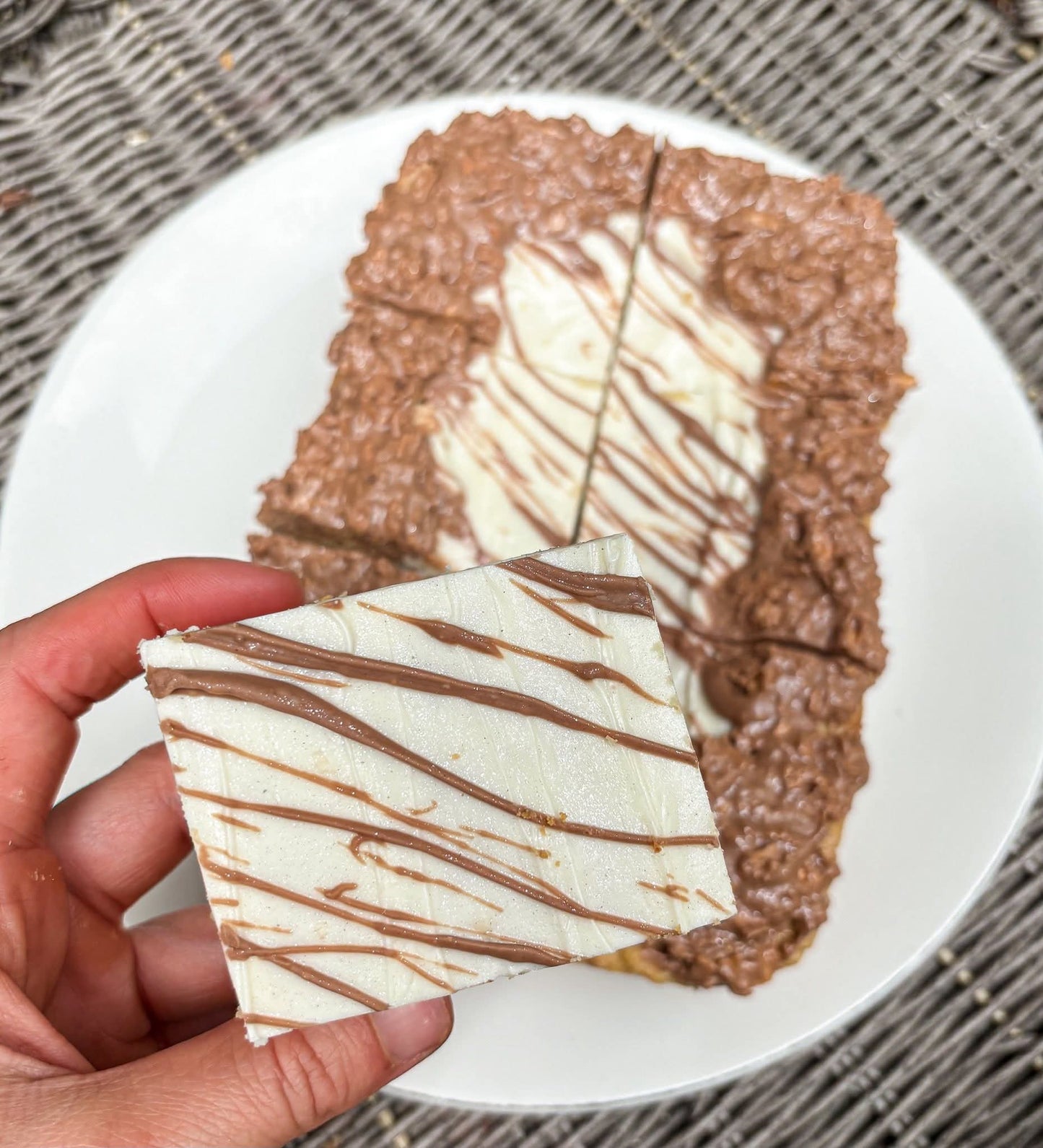 White Chocolate Kinder Bueno Cookie Bar