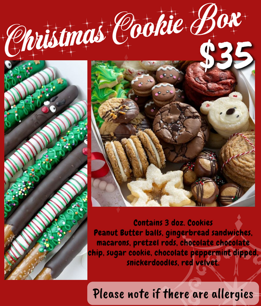 Christmas Cookie Box – 3 Dozen Assorted Treats